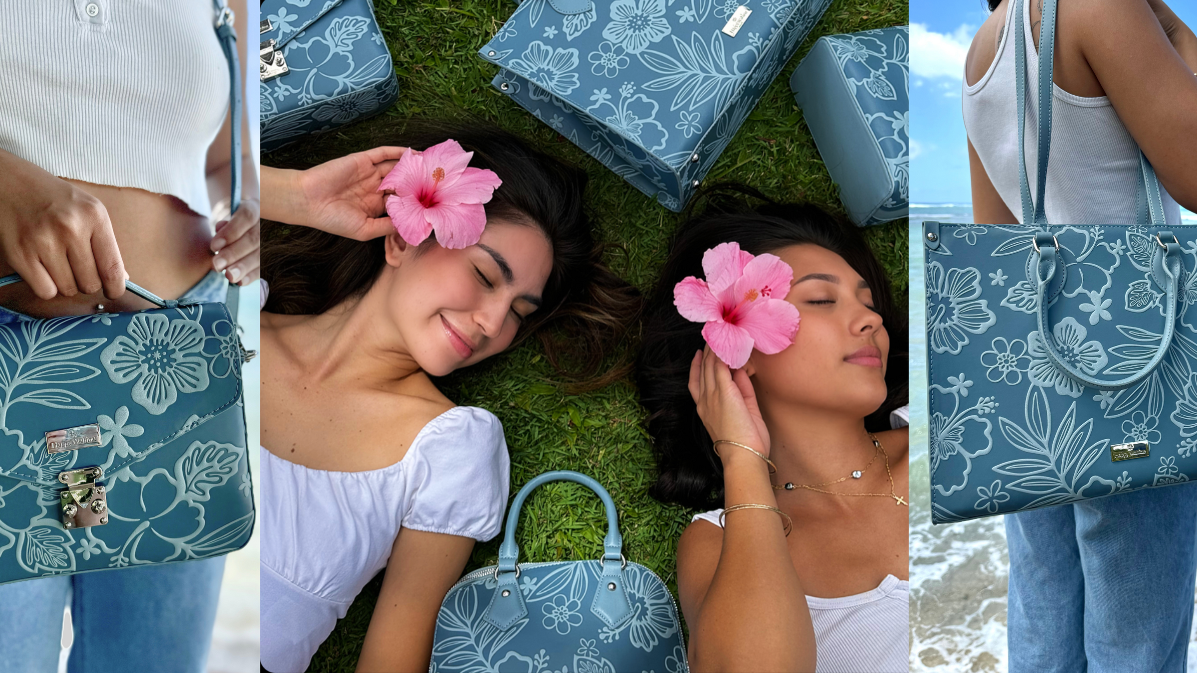 Cherry Blossom Embossed Blue Collection