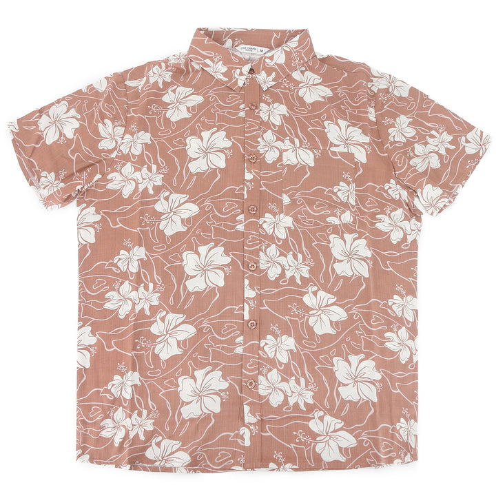 Mens Shirt Keahi Hibiscus Mocha