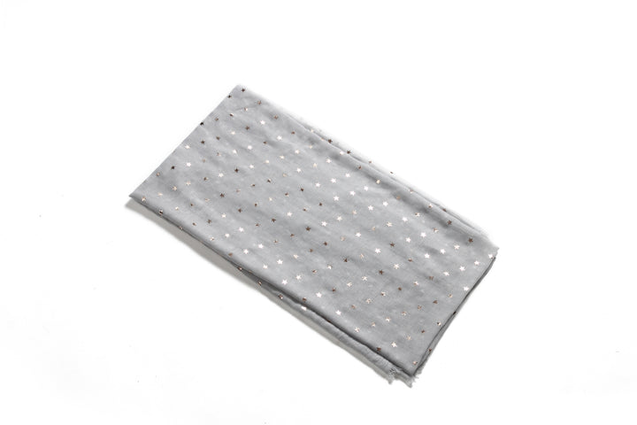 Scarf Danielle Rose Gold Stars Grey