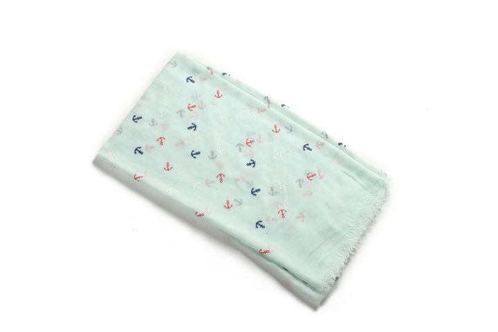Scarf Danielle Textured Anchor Mint