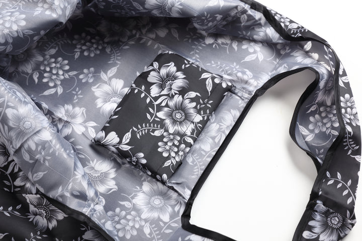 Foldable Bag Jackie Floral Black