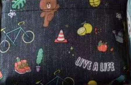 Foldable Bag Jackie CT Brown Bear Black