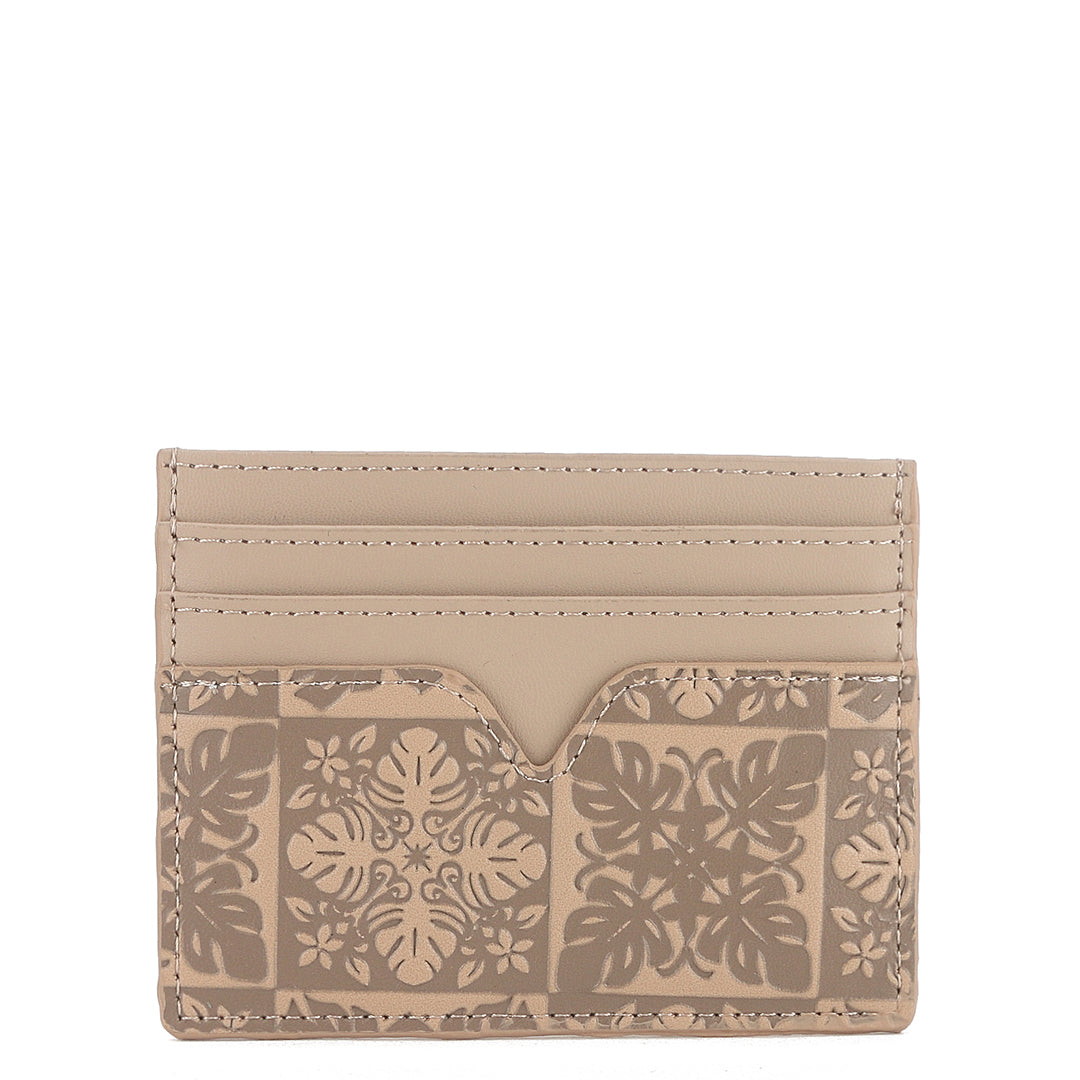 Card Case Meilany Quilt Embossed Beige