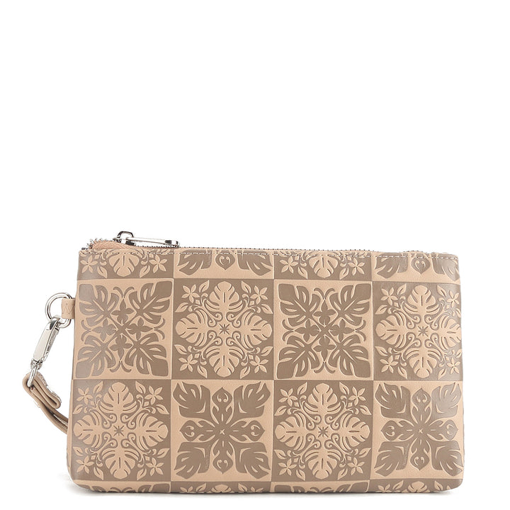 Wristlet Melody Quilt Embossed Beige
