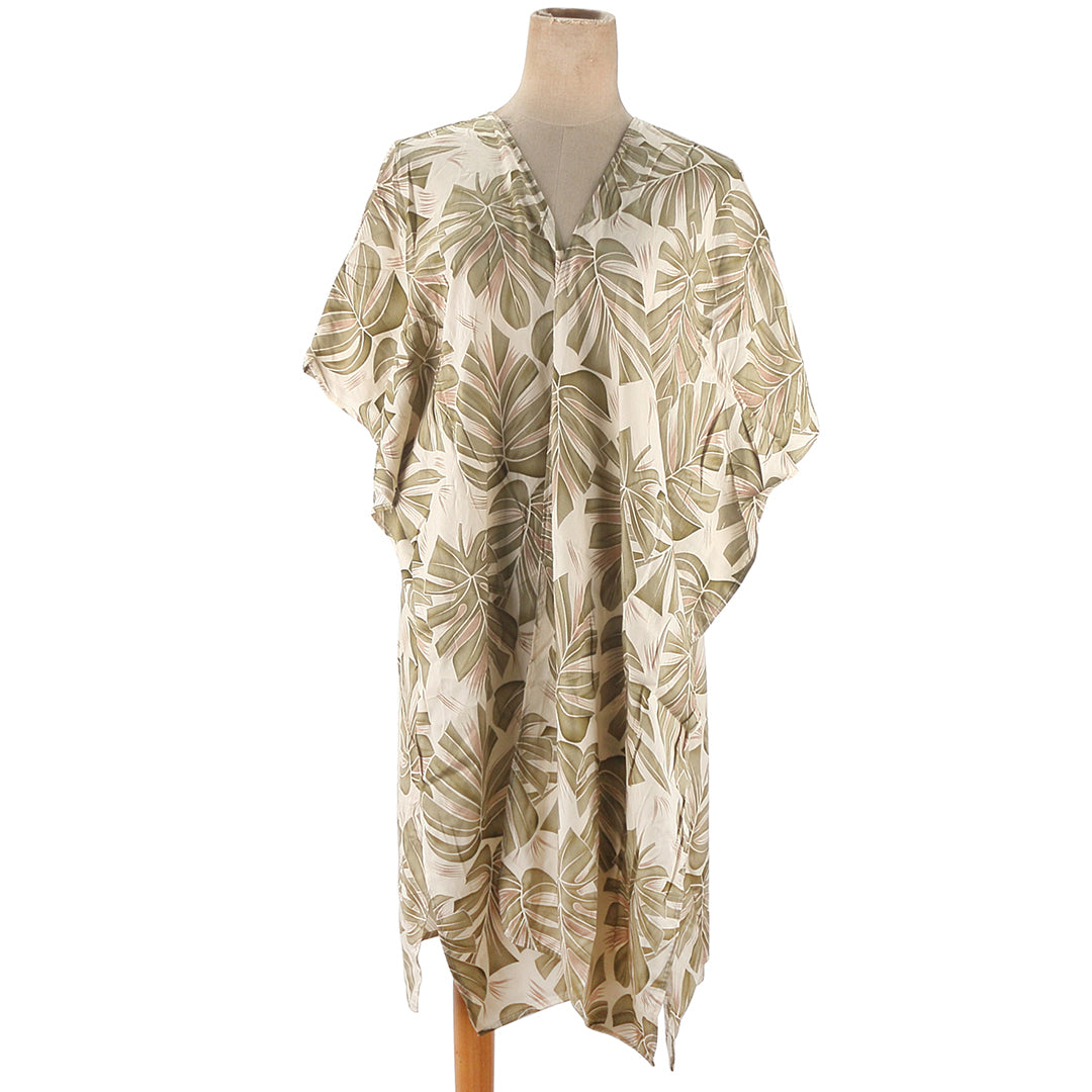 Coverup Nikki Monstera Green Beige