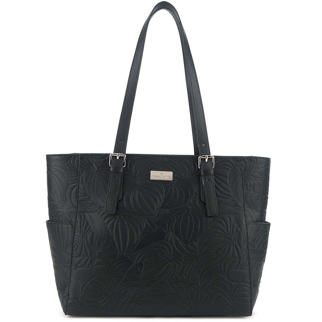 Tote Elizabeth Anthurium Embossed Black – Happy Wahine