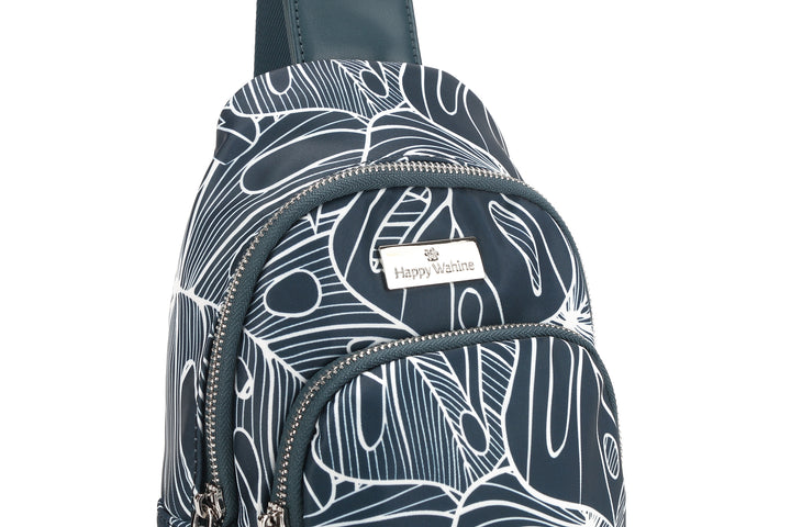 Sling Bag Ke'olu Monstera Lines Navy