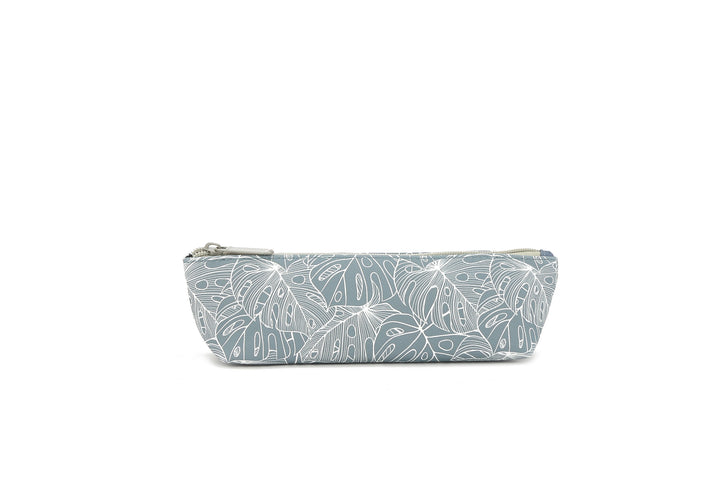 Pouch Pencil Monstera Lines Grey