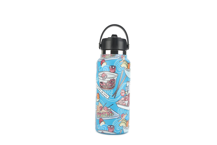 Insulated Water Bottle 32oz Poke Competition Blue