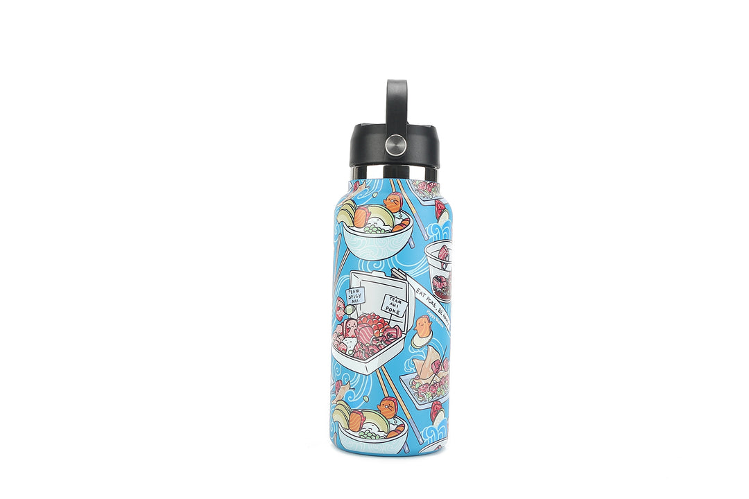 Insulated Water Bottle 32oz Poke Competition Blue