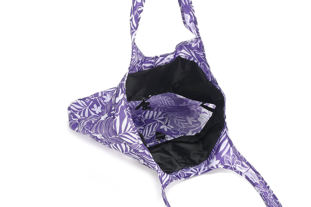 Foldable Bag Jacqueline Plumeria Monstera Purple