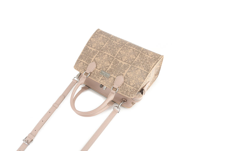Satchel Gigi Quilt Embossed Beige