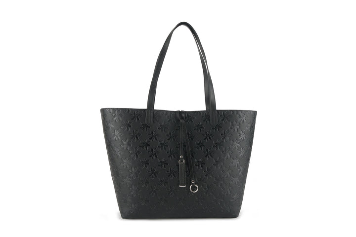 Reversible Tote Nancy Large Tiare Embossed Black