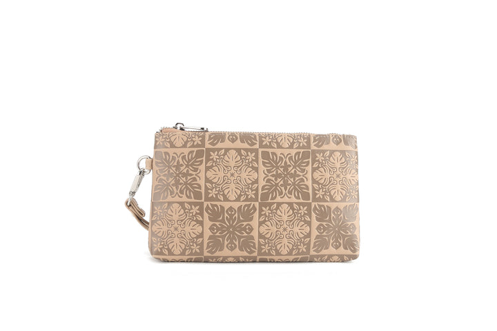 Wristlet Melody Quilt Embossed Beige