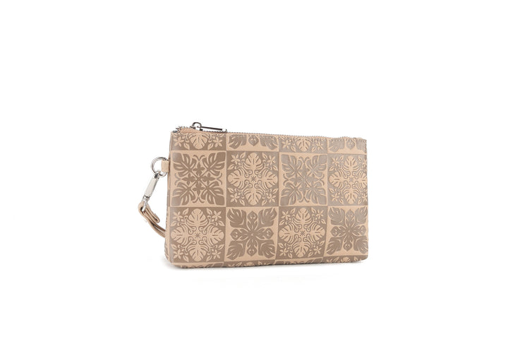Wristlet Melody Quilt Embossed Beige