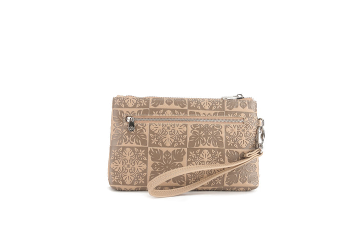 Wristlet Melody Quilt Embossed Beige