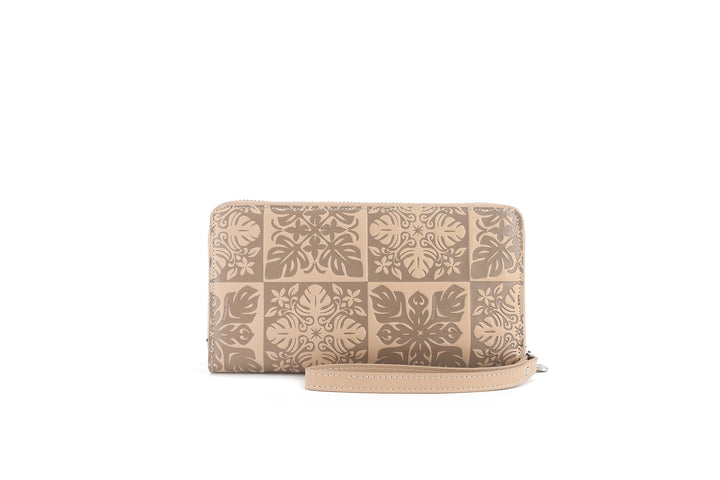 Wristlet Allison Quilt Embossed Beige