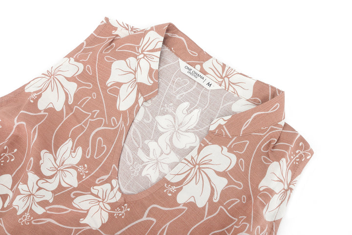 Sleevless Dress Kaipo Hibiscus Mocha