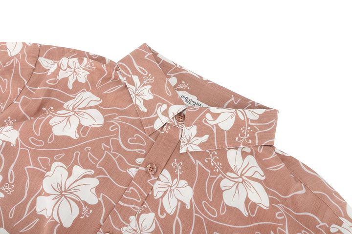 Mens Shirt Keahi Hibiscus Mocha