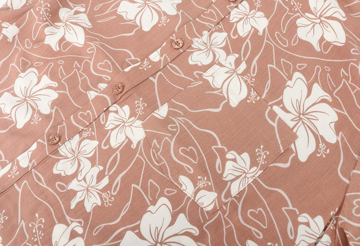 Mens Shirt Keahi Hibiscus Mocha