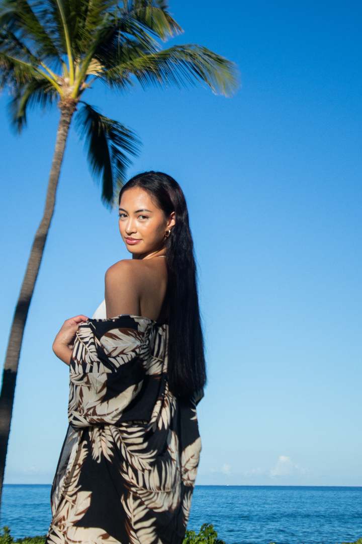 Coverup Nikki Palm Leaf Gold Black