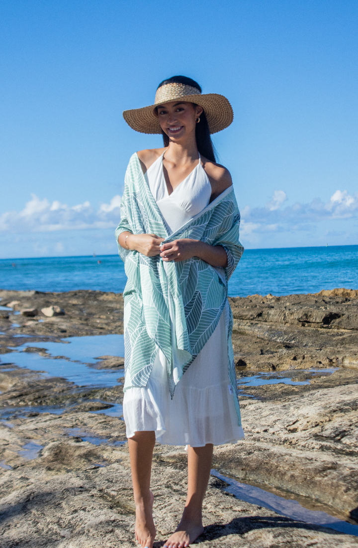 Coverup Nikki Palm Leaf Stripe Green