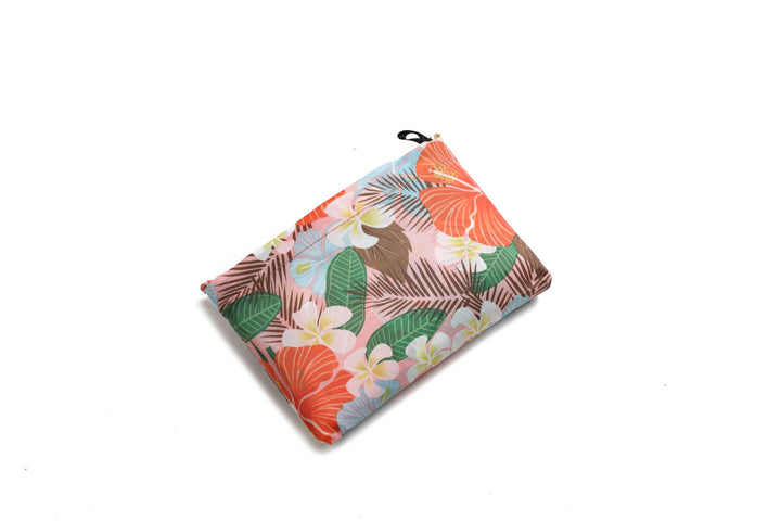 Foldable Bag Jackie Hibiscus Palm Pink