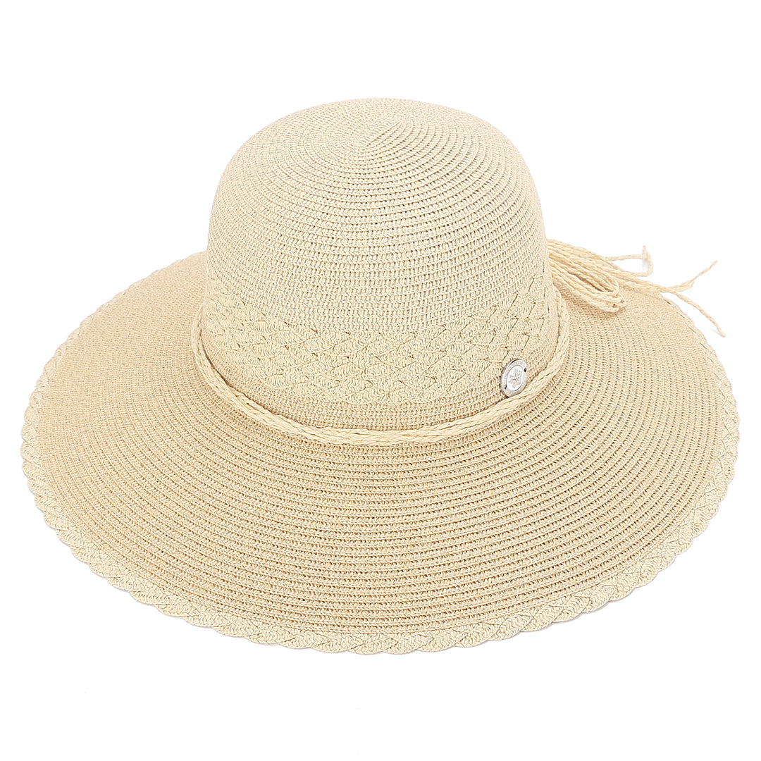 Hat Blossom Woven Beige