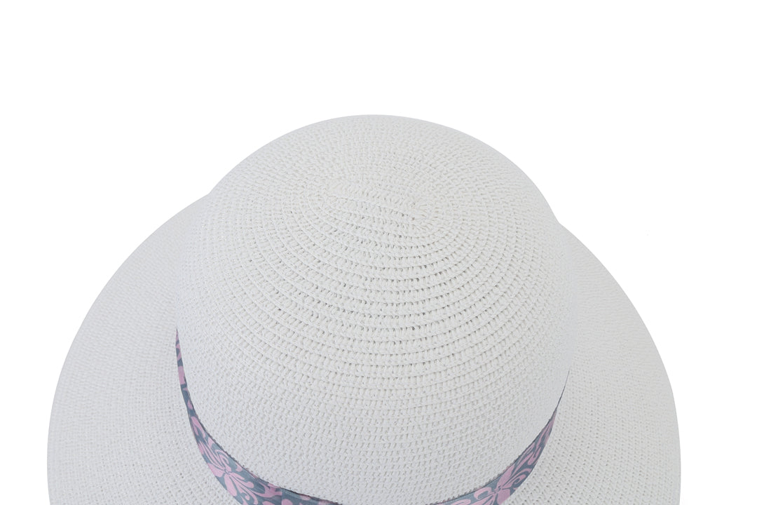 Hat Orchid White Tapa Tiare Pink Grey