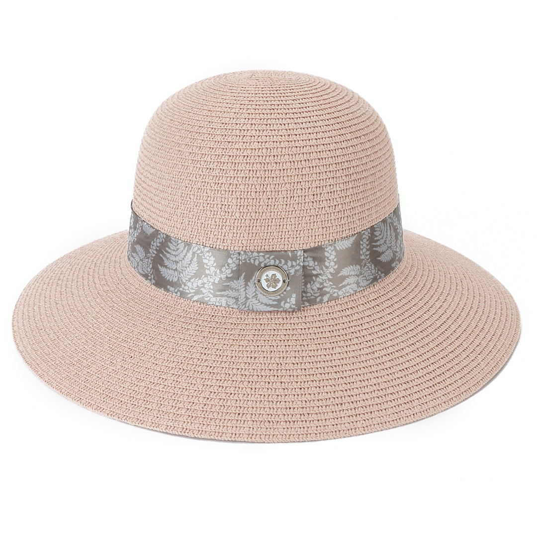 Hat Orchid Pink Fern Lei Brown