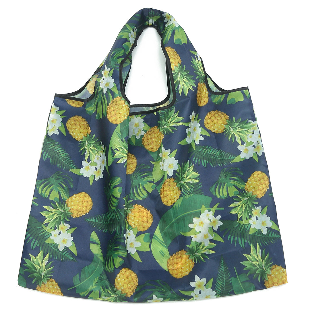 Foldable Bag Jackie Pineapple Monstera Navy