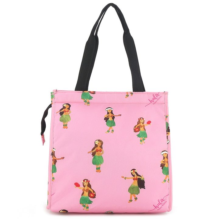 Insulated Lunch Tote Small Hula Girl Pink