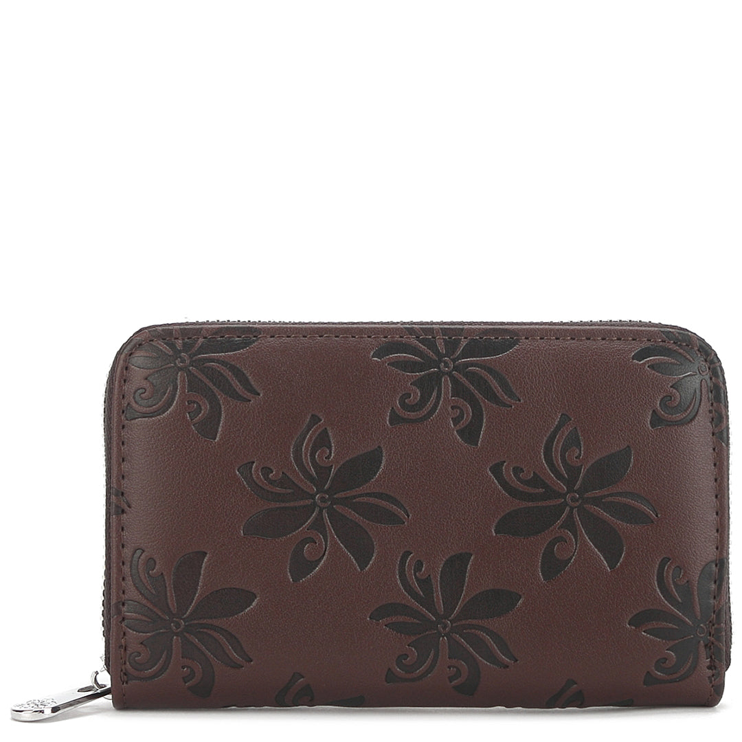 Wallet Chloe Tiare Embossed Brown Black Happy Wahine