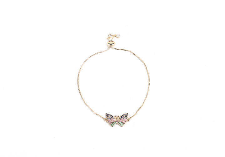 JW Crystal Bracelet Butterfly Gold