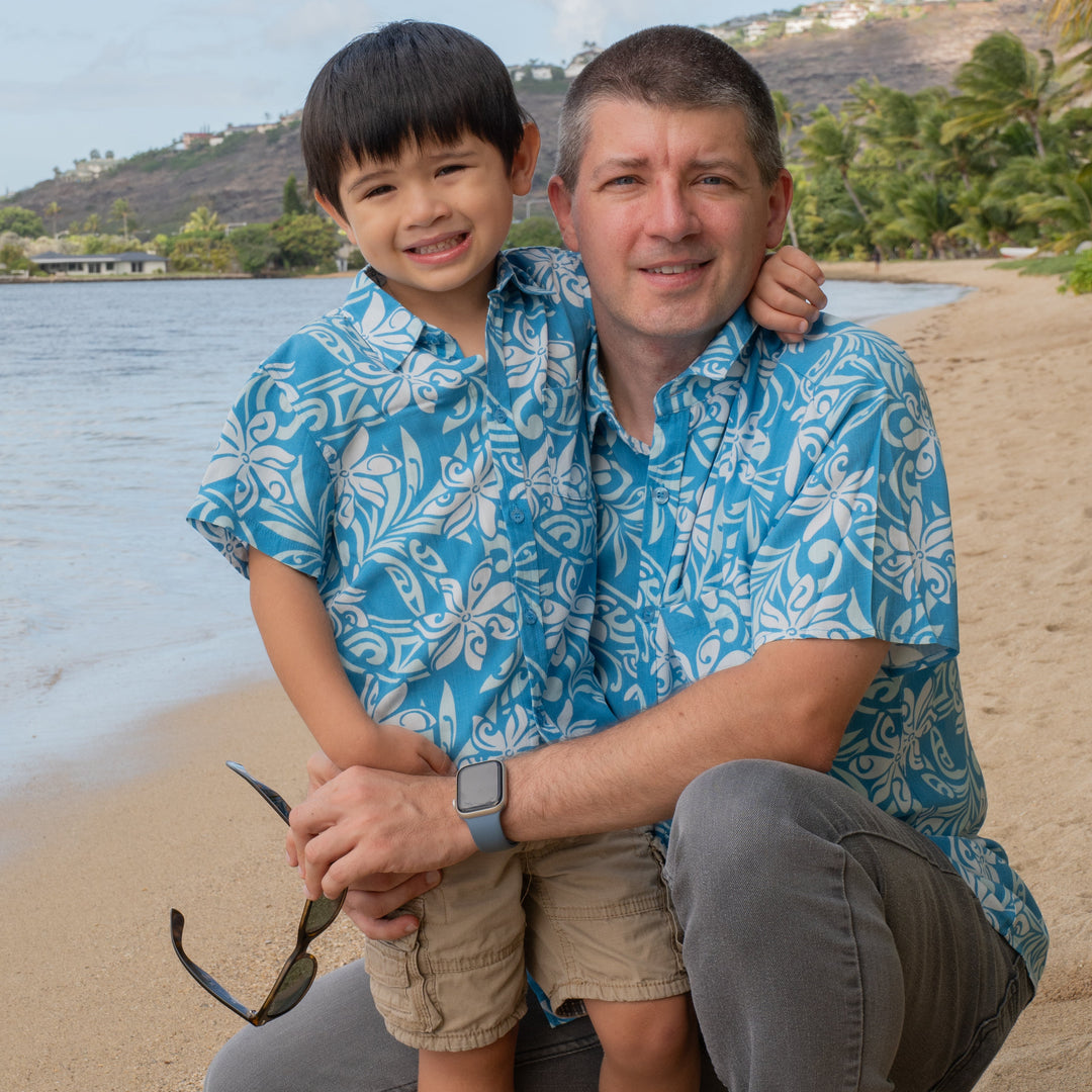 Boys Shirt Ikaika Tiare Infinity Blue
