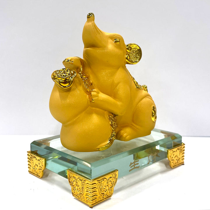 CNY Zodiac Glass Figurine Rat