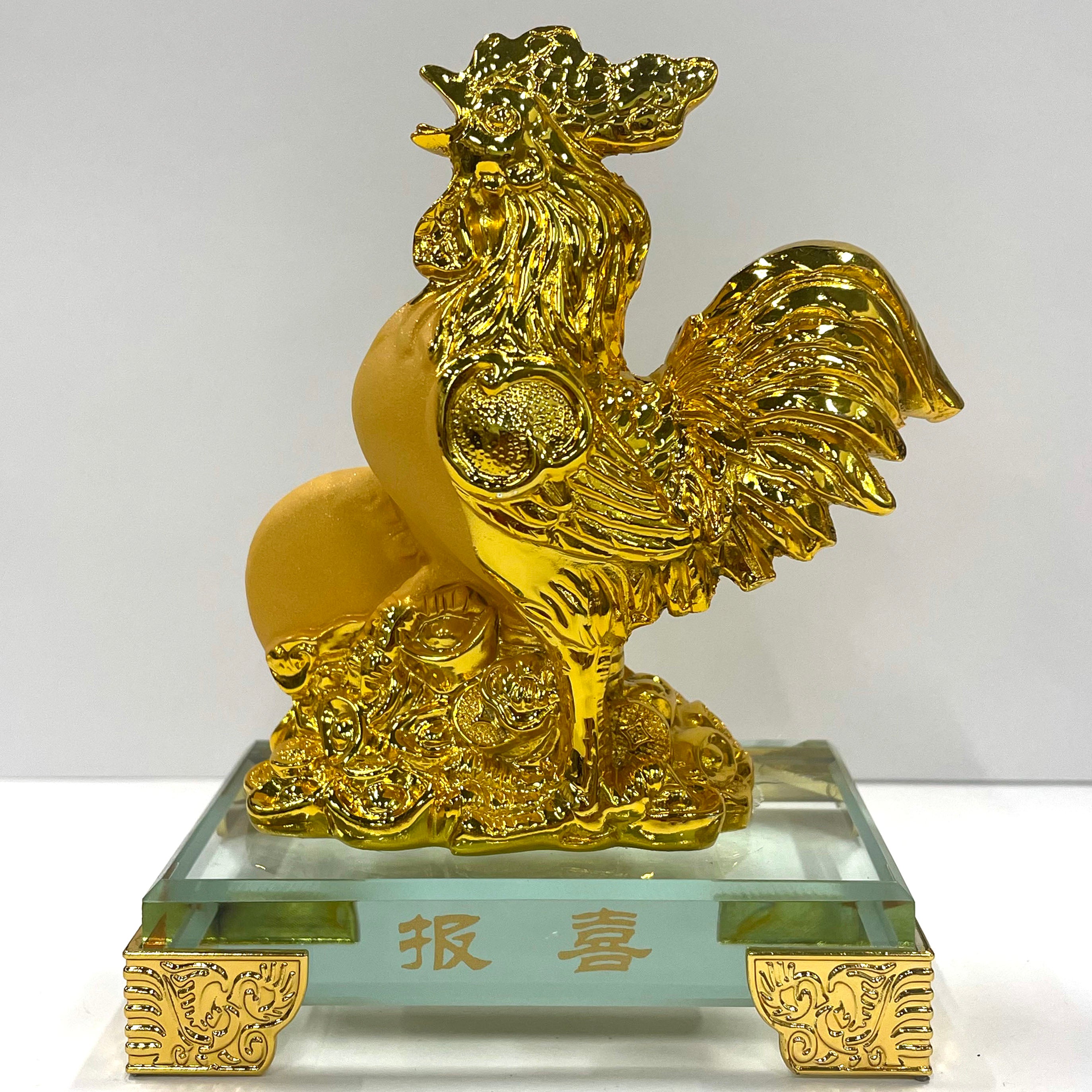 2026 Chinese Zodiac Rooster Year Golden Resin Collectible