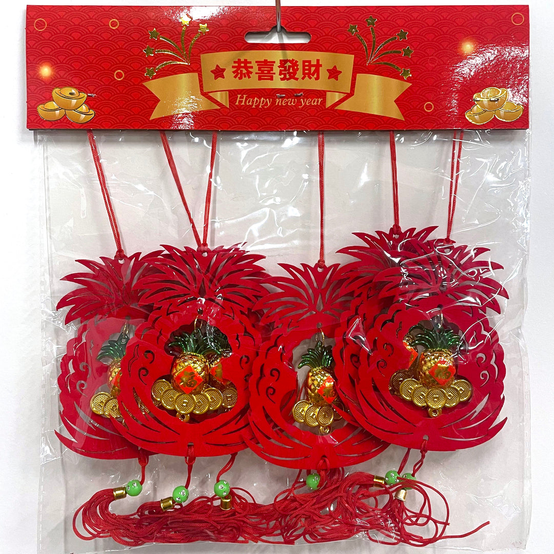 CNY Pineapple Gold Coins Tassels (6ct.)