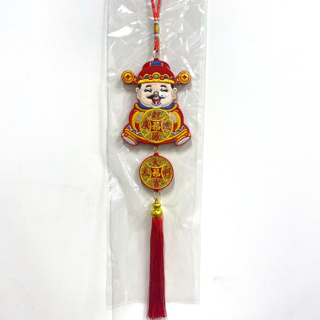 CNY Embroidered Money God Tassel