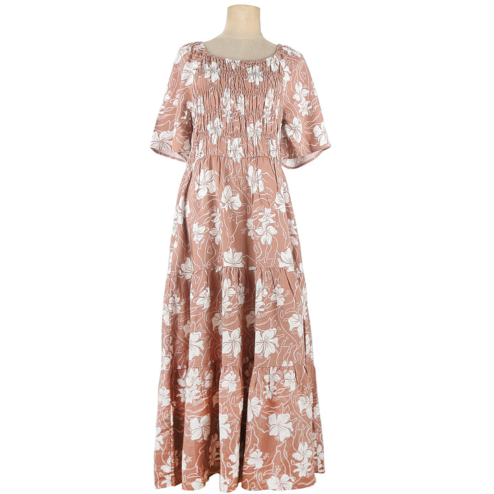 Maxi Dress Noelani Hibiscus Mocha