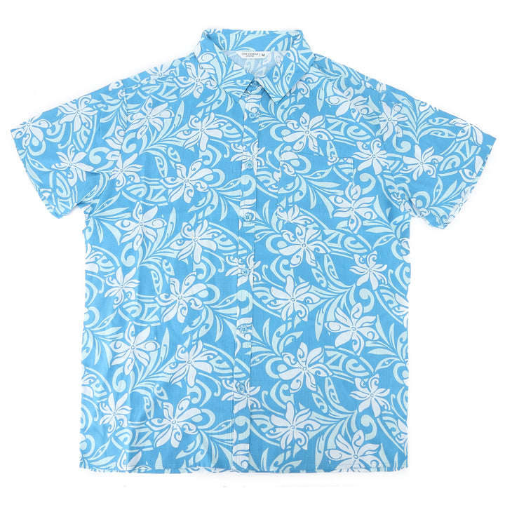 Mens Shirt Keahi Tiare Infinity Blue