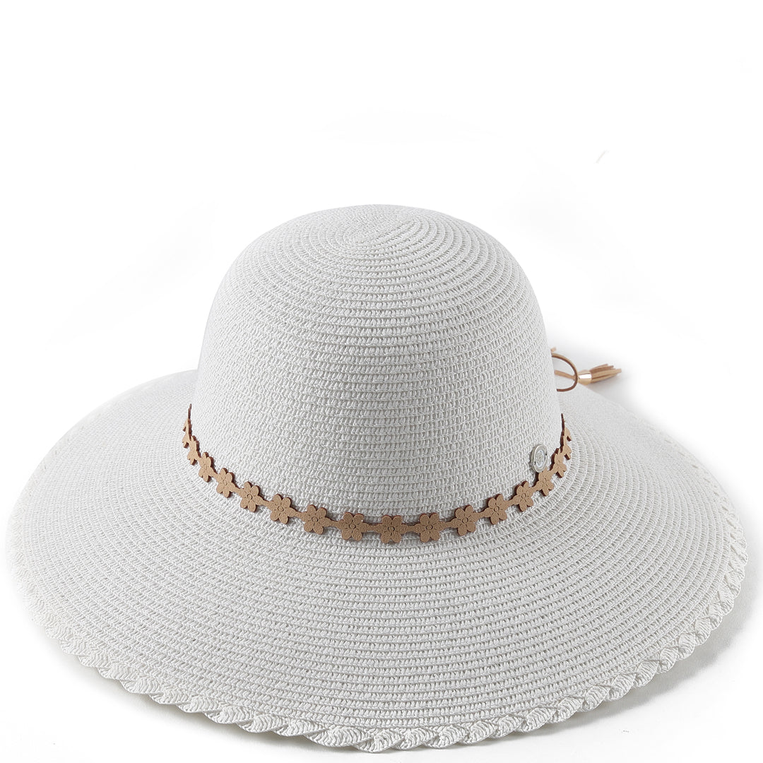Hat Round Sunflower White