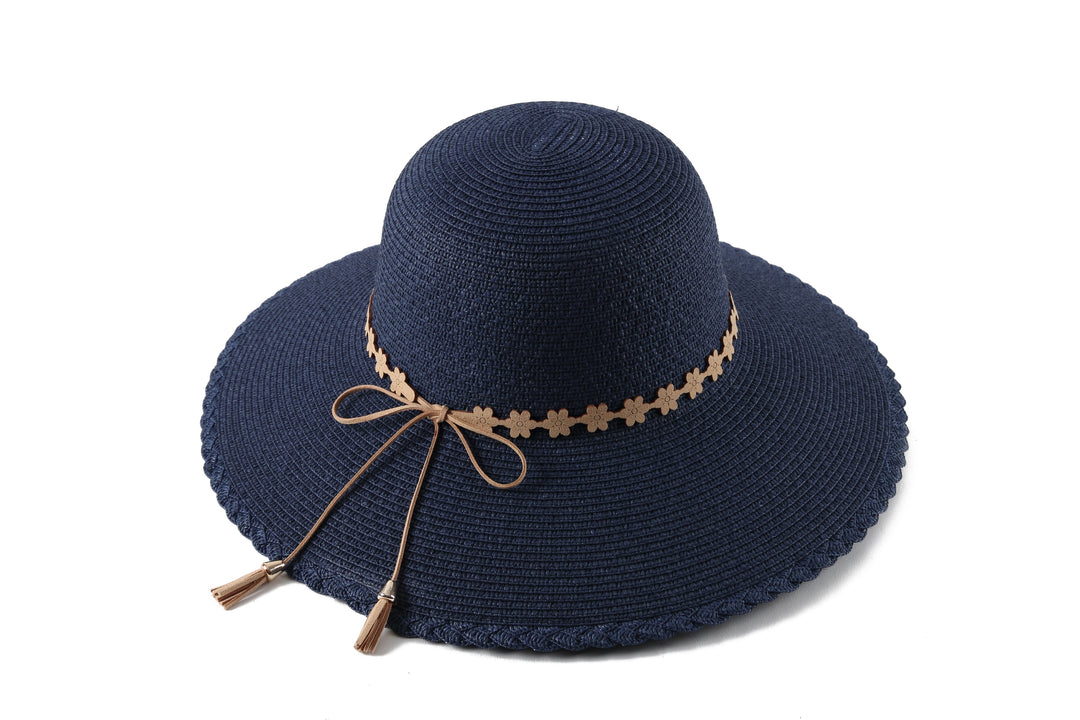 Hat Round Sunflower Navy