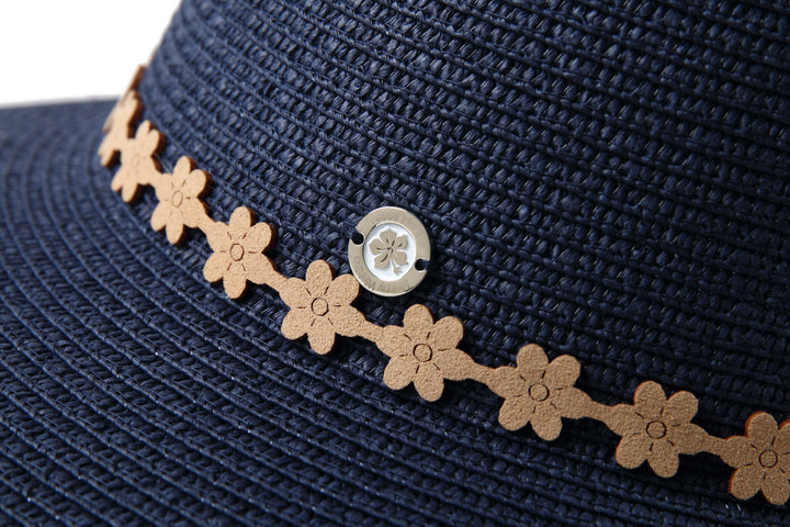 Hat Round Sunflower Navy