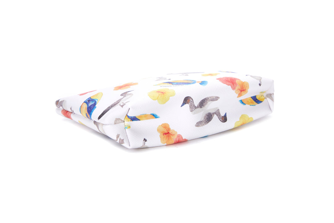Pouch Gusset Small Humu Nene Hibiscus White