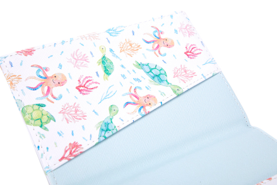 Passport Case Turtle Octopus White