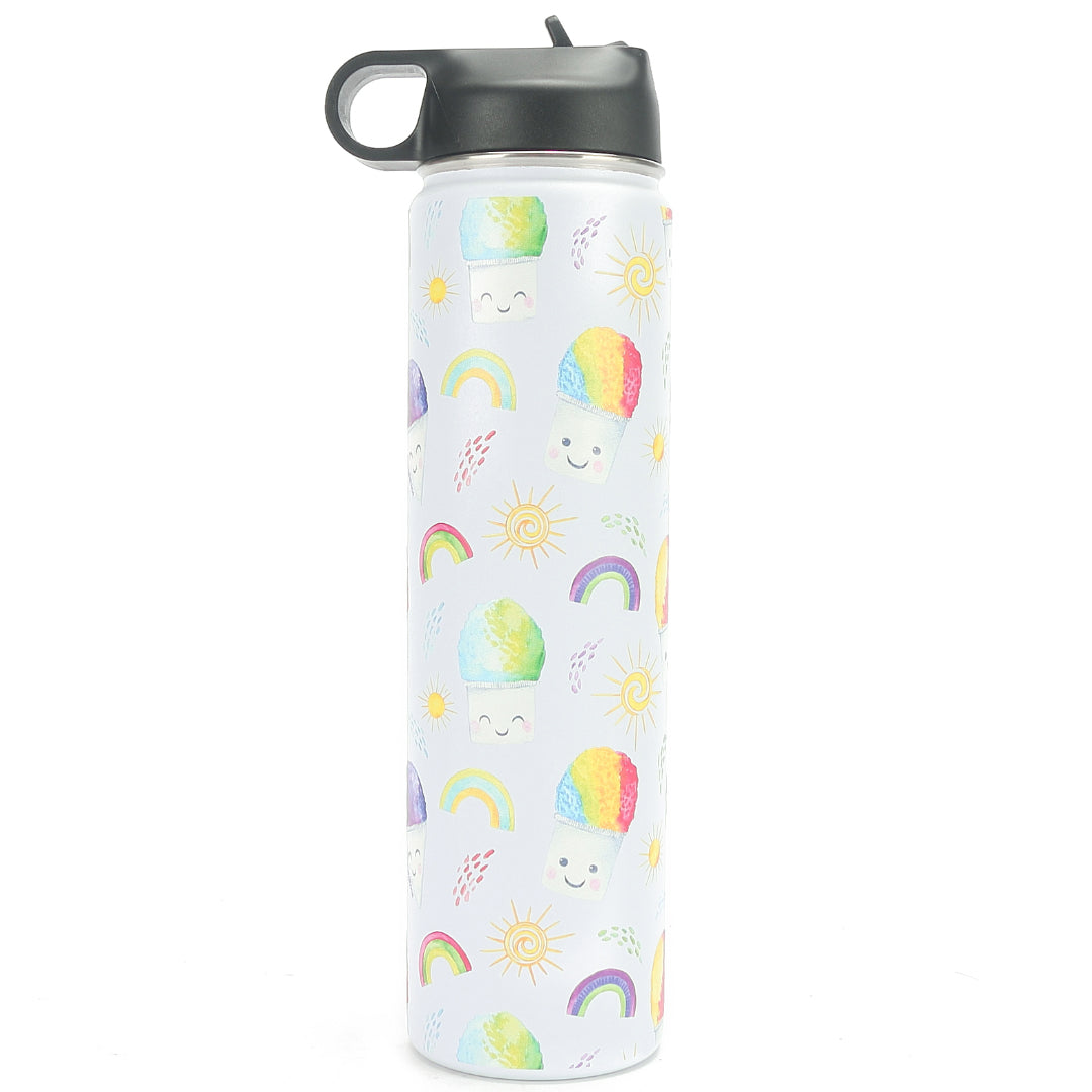 Insulated Water Bottle 24oz Shave Ice White
