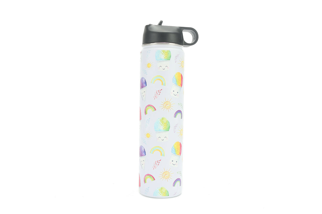 Insulated Water Bottle 24oz Shave Ice White