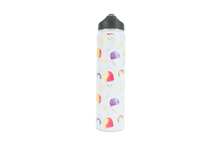 Insulated Water Bottle 24oz Shave Ice White