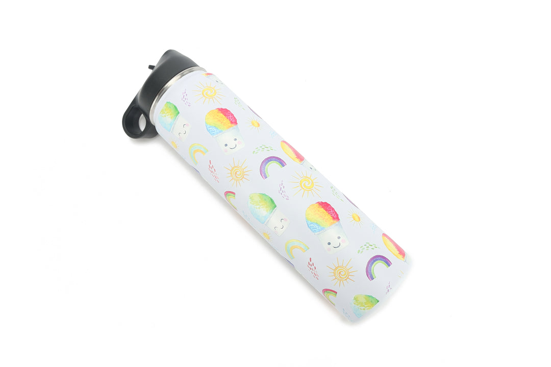 Insulated Water Bottle 24oz Shave Ice White